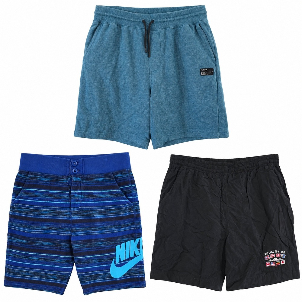 Mixed Brands Lot of 3 Men's M Casual Shorts Hurley Nike Blue Black